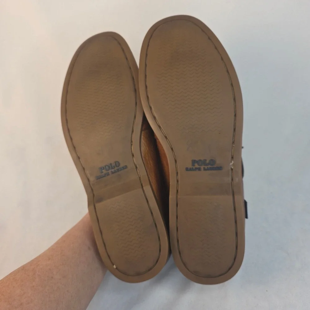 Polo Ralph Lauren Bienne Mens Brown Leather Boat Shoes Loafers 10D